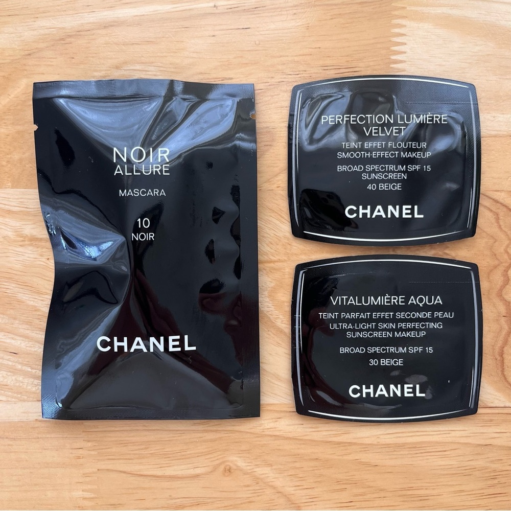 CHANEL Noir Allure Mascara: NOIR + 2x Sample Size Makeup Samples: BEIGE